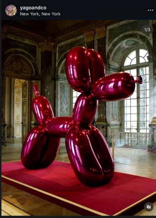 Contemporary sculpture displayed in a historic interior