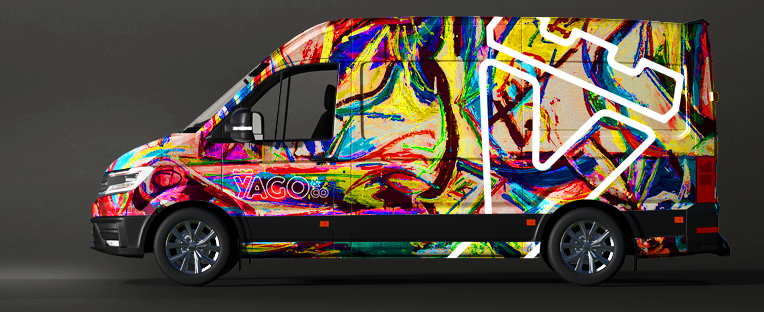Yago & Co. branded fine art logistics service vehicle